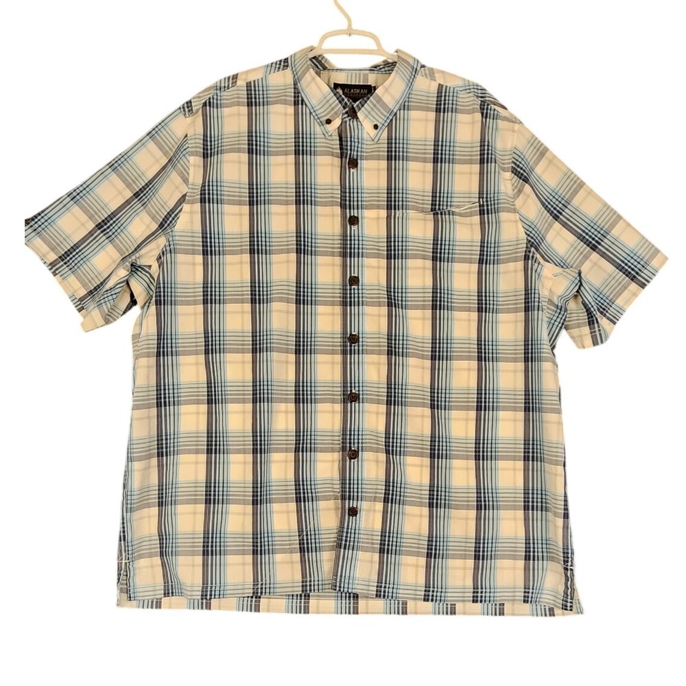 Alaskan Hardgear Mens 2XL Tall‎ Plaid Button Down Short Sleeve Shirt